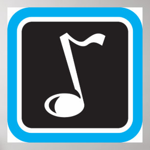 Musiknote Fett Minimalistisches musikalisches Symb Poster