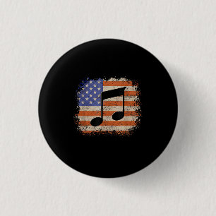 Musiknote für Männer Geschenk amerikanische Flagge Button