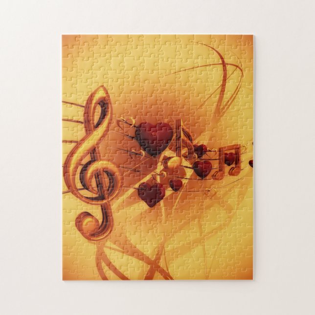 Musiknote Herz Puzzle (Vertikal)