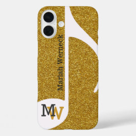 Musiknote Imitate golden iPhone 16 Plus Hülle
