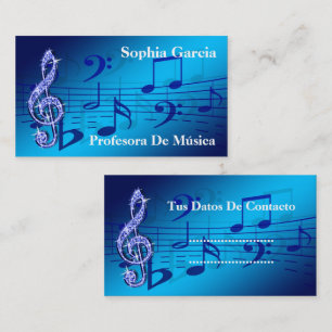 Musiknote In Leuchtend Blau Visitenkarte