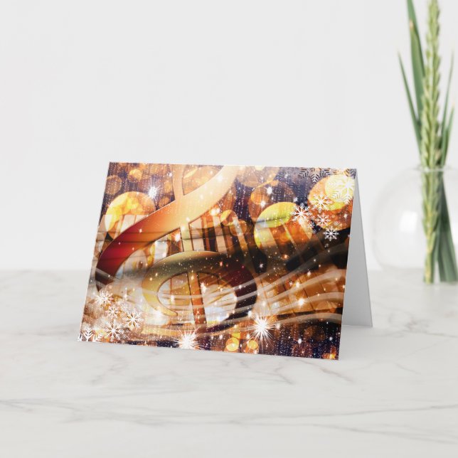 Musiknote Klavierlehrer feierlich Feiertagskarte (Vorderseite)