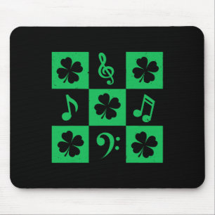 Musiknote Kleeblatt St. Patricks Day Musiker Musik Mousepad