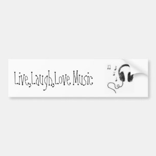 Musiknote, Live, Lachen, Liebe-Musik Autoaufkleber