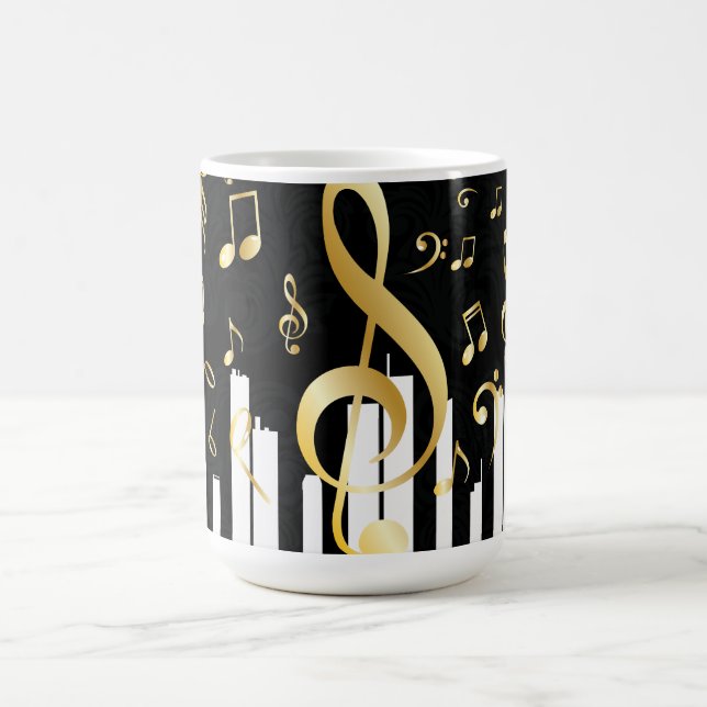 Musiknote Luxury Gold Piano Tasten Kaffeetasse (Mittel)