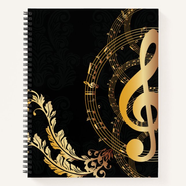 Musiknote Luxury Royal Design Notizbuch (Vorderseite)
