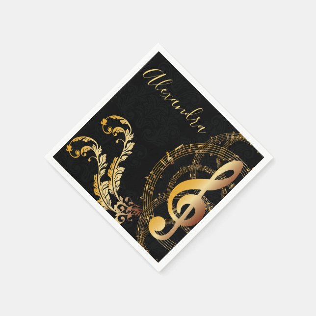 Musiknote Luxus Design Serviette (Ecke)