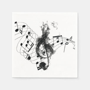 Musiknote-Luxus Schwarzweiss Serviette