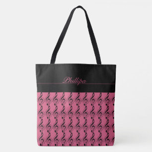 Musiknote Mit Monogramm Tote Tasche