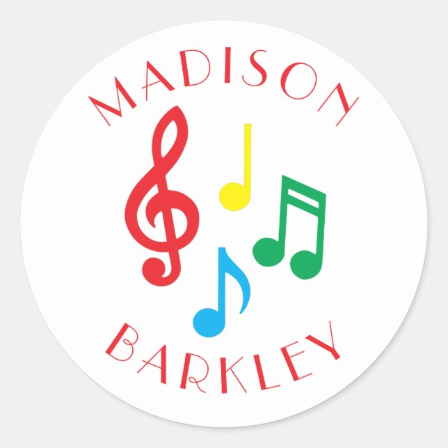 Musiknote Musician Teacher Classic Round Sticker (Vorderseite)