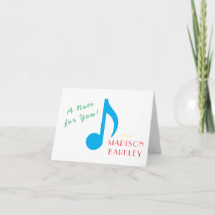 Musiknote Musician Teacher Note Card