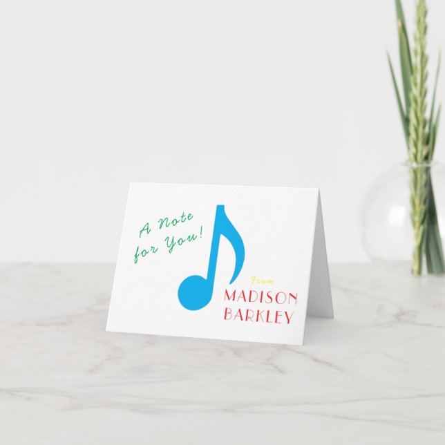 Musiknote Musician Teacher Note Card (Vorderseite)