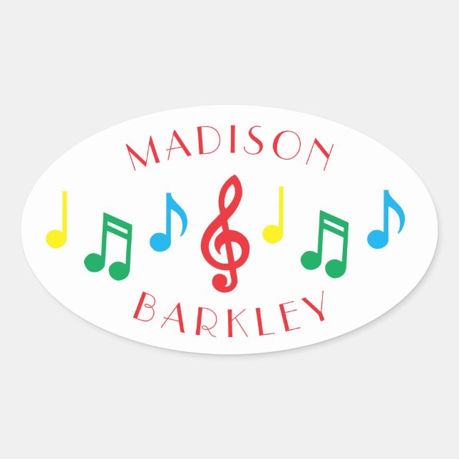 Musiknote Musician Teacher Oval Sticker (Vorderseite)