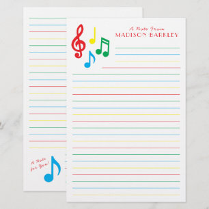Musiknote Musician Teacher Stationierung Briefpapier