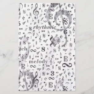 Musiknote-Muster-Musik-Thema Briefpapier