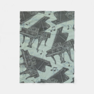 Musiknote Muster-Musik-Thema-Fleece-Decke Fleecedecke