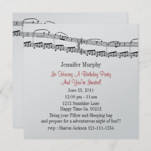 Musiknote Party Einladungen