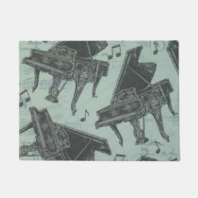 Musiknote Pattern Music Theme Doormat Fußmatte (Vorderseite)