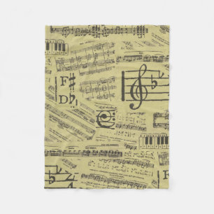 Musiknote Pattern Music Theme Fleece Blanket