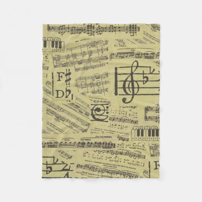 Musiknote Pattern Music Theme Fleece Blanket (Vorderseite)