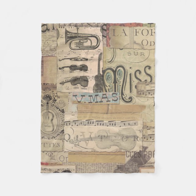 Musiknote Pattern Music Theme Fleece Blanket (Vorderseite)