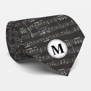 Musiknote Pattern Music Theme Musiker Monogram Krawatte