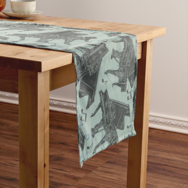 Musiknote Pattern Music Theme Table Runner Kurzer Tischläufer (Beispiel)