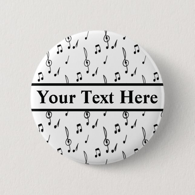 Musiknote Pattern Music Theme Treble Clef Button (Vorderseite)