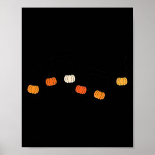 Musiknote Pumpkin Fall Music Teacher Halloween Co Poster