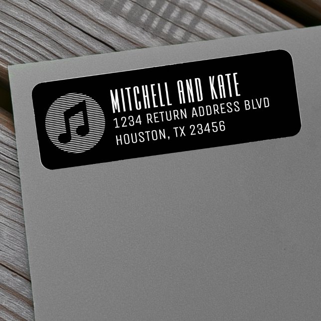 Musiknote Schwarz und Weiß (Music Note Black & White Label
)
