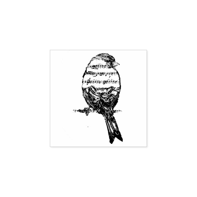 Musiknote Singing Song Vogel Gummistempel (Prägung)