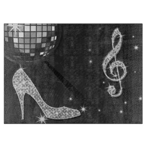 Musiknote & Stiletto-Absatz, Disco-Kugel Schneidebrett