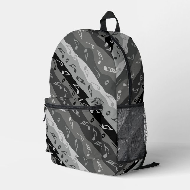 Musiknote Streifen Bedruckter Rucksack (Rückseitige Ecke Rechts)