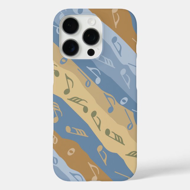 Musiknote Streifen braun und blau Case-Mate iPhone Hülle (Rückseite)
