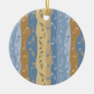 Musiknote Streifen braun und blau Keramik Ornament