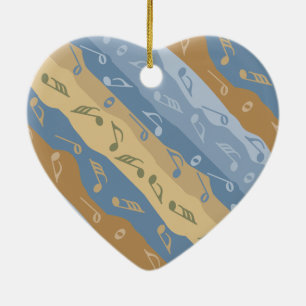 Musiknote Streifen braun und blau Keramik Ornament