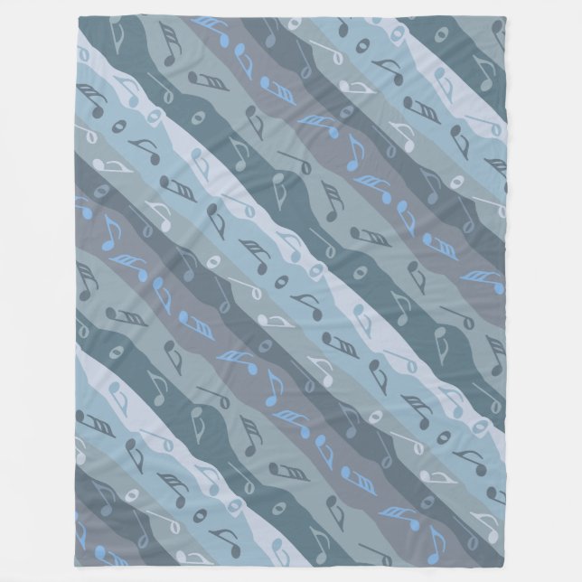 Musiknote Streifen Fleecedecke (Vorderseite)