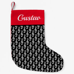 Musiknote-Treble g clever-individuelle Name Kleiner Weihnachtsstrumpf