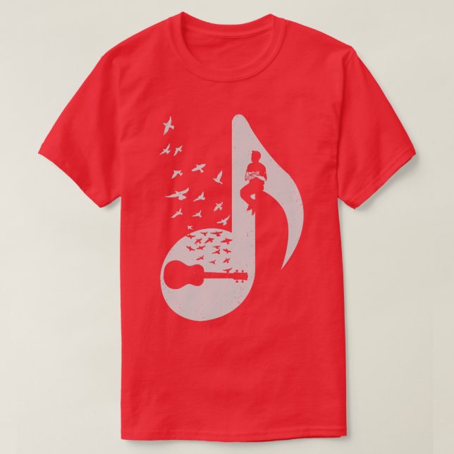 Musiknote Ukulele T-Shirt (Design vorne)