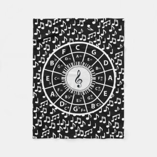 Musiknote und Fünftelkreis Fleecedecke