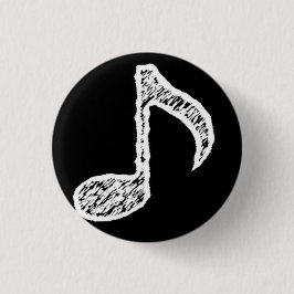 Musiknote-Weiß-Knopf Button