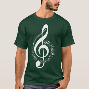 Musiknote White Treble Clef Musical Symbol für T-Shirt