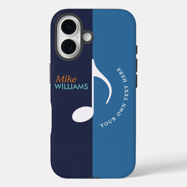 Musiknote ~ zwei Töne von blauem coolem Case-Mate iPhone Hülle (Rückseite)