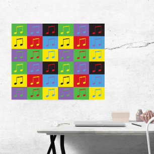 Musiknoten 8. Pop Art Pattern Poster