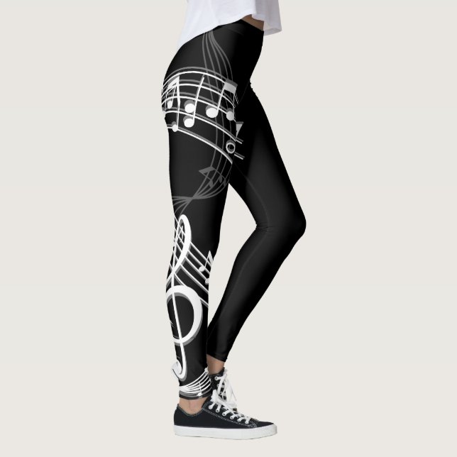 Musiknoten abstraktes III Leggings (Rechts)