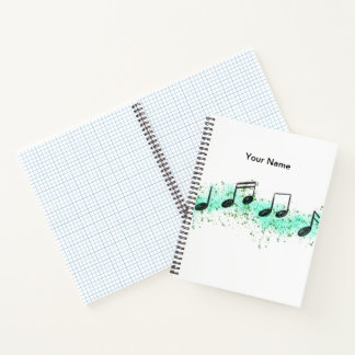 Musiknoten Abstraktes Kunstnotizbuch - Aqua & Grün Notizbuch