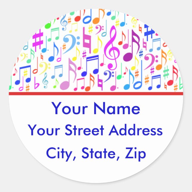 Musiknoten Anpassbare Aufkleber (Vorderseite)