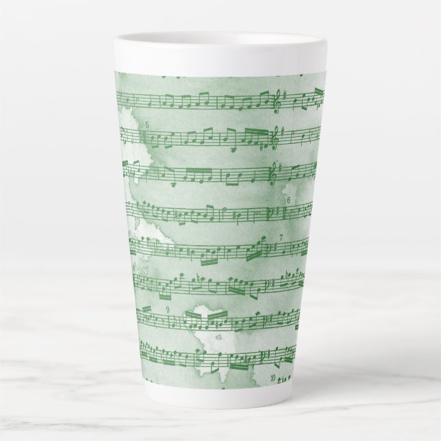 Musiknoten Aquarell Milchtasse (Vorderseite)
