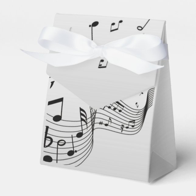 Musiknoten auf Silber Geschenkschachtel (Vorderseite)