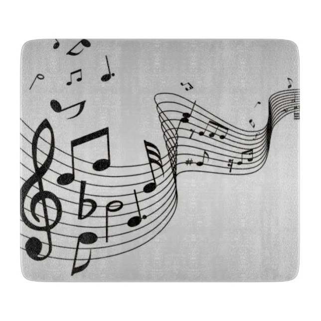 Musiknoten auf Silber Schneidebrett (Vorderseite)